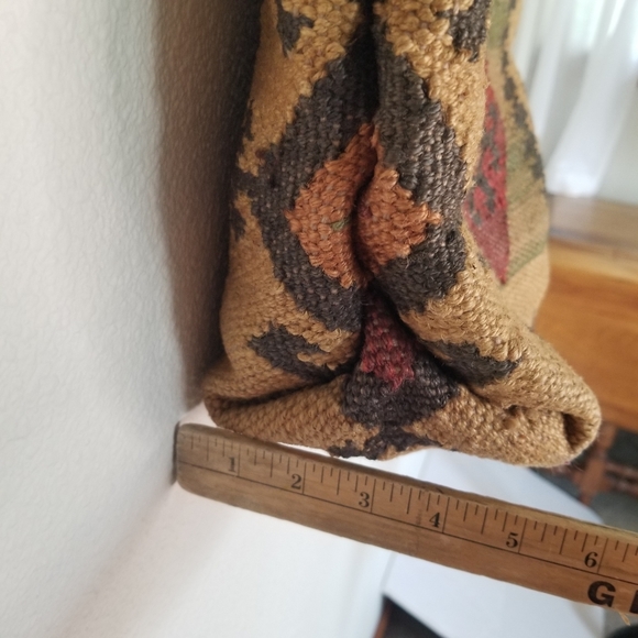 Kilim style jute bag with leather handles no brand - Picture 9 of 11